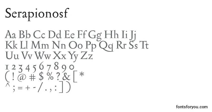 Schriftart Serapionosf – Alphabet, Zahlen, spezielle Symbole