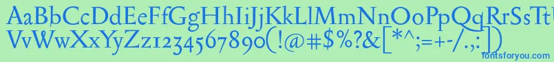Serapionosf Font – Blue Fonts on Green Background