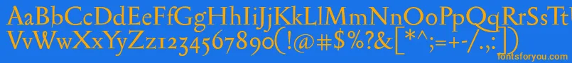 Serapionosf Font – Orange Fonts on Blue Background