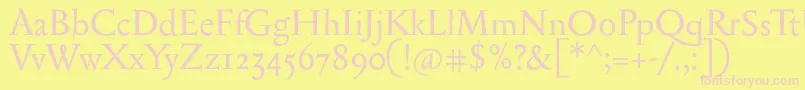 Serapionosf Font – Pink Fonts on Yellow Background
