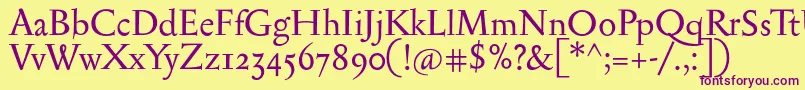 Serapionosf Font – Purple Fonts on Yellow Background