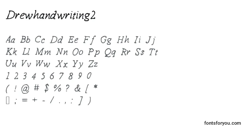 Drewhandwriting2-fontti – aakkoset, numerot, erikoismerkit