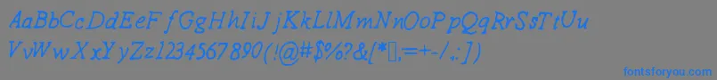 Drewhandwriting2 Font – Blue Fonts on Gray Background