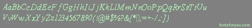 Drewhandwriting2-fontti – vihreät fontit harmaalla taustalla
