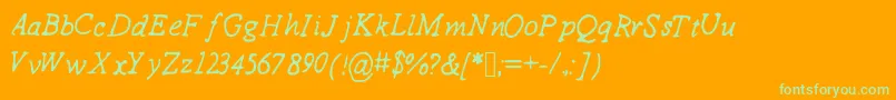 Drewhandwriting2 Font – Green Fonts on Orange Background