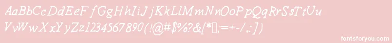 Drewhandwriting2 Font – White Fonts on Pink Background