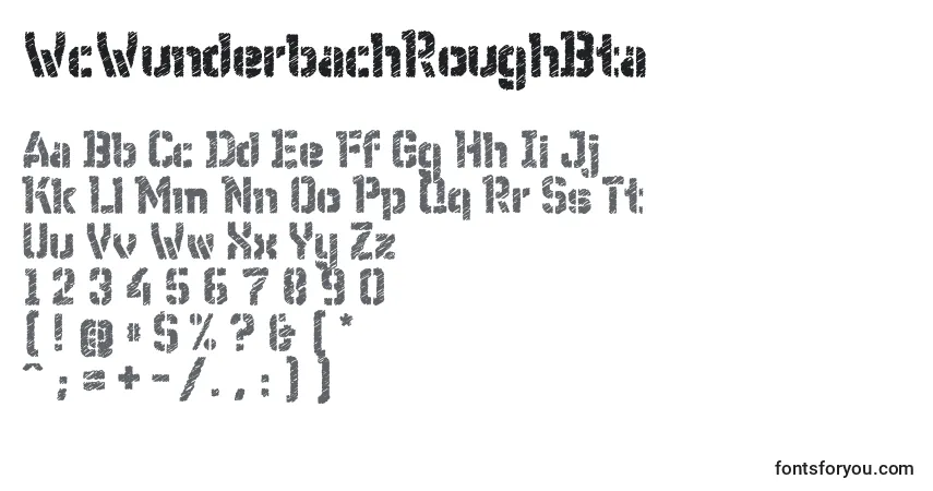 Czcionka WcWunderbachRoughBta (97871) – alfabet, cyfry, specjalne znaki