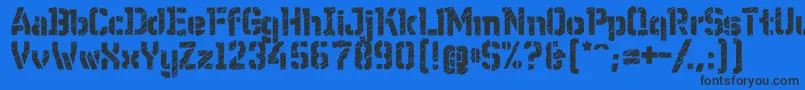 WcWunderbachRoughBta Font – Black Fonts on Blue Background