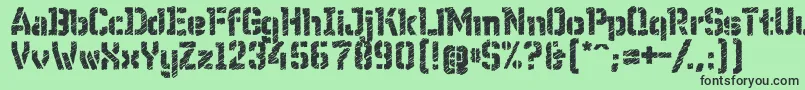 WcWunderbachRoughBta Font – Black Fonts on Green Background
