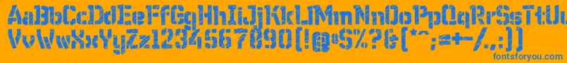 WcWunderbachRoughBta Font – Blue Fonts on Orange Background