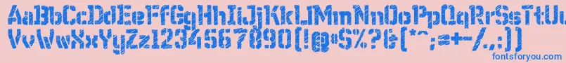 WcWunderbachRoughBta Font – Blue Fonts on Pink Background