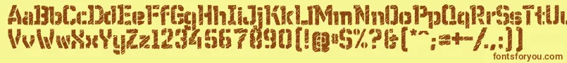 WcWunderbachRoughBta Font – Brown Fonts on Yellow Background