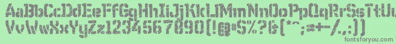 WcWunderbachRoughBta Font – Gray Fonts on Green Background