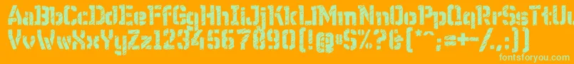 WcWunderbachRoughBta Font – Green Fonts on Orange Background