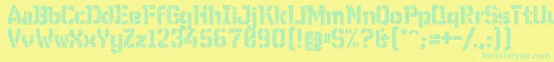 WcWunderbachRoughBta Font – Green Fonts on Yellow Background