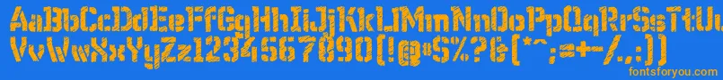 WcWunderbachRoughBta Font – Orange Fonts on Blue Background