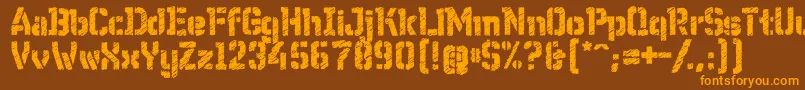 WcWunderbachRoughBta Font – Orange Fonts on Brown Background
