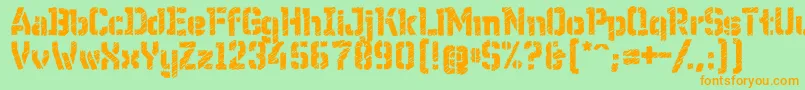 WcWunderbachRoughBta Font – Orange Fonts on Green Background