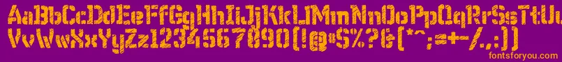 WcWunderbachRoughBta Font – Orange Fonts on Purple Background