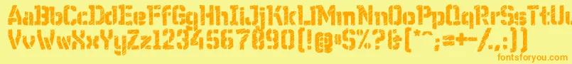 WcWunderbachRoughBta Font – Orange Fonts on Yellow Background