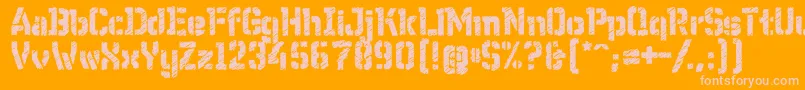 WcWunderbachRoughBta Font – Pink Fonts on Orange Background