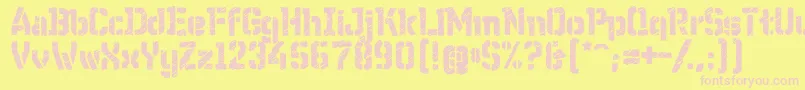 WcWunderbachRoughBta Font – Pink Fonts on Yellow Background