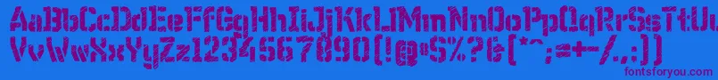WcWunderbachRoughBta Font – Purple Fonts on Blue Background