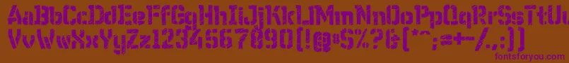 WcWunderbachRoughBta Font – Purple Fonts on Brown Background