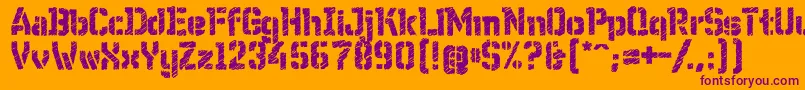 WcWunderbachRoughBta Font – Purple Fonts on Orange Background