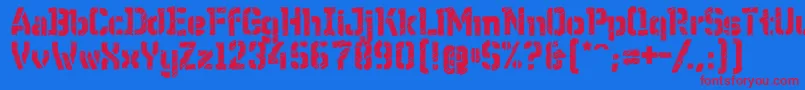 WcWunderbachRoughBta Font – Red Fonts on Blue Background