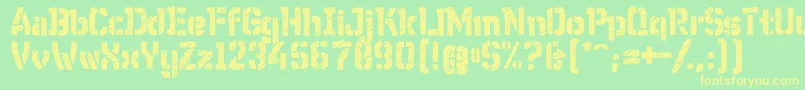 WcWunderbachRoughBta Font – Yellow Fonts on Green Background