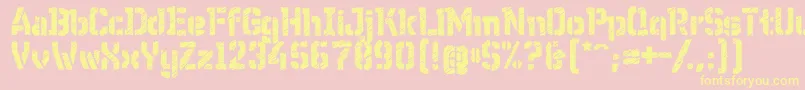 Fonte WcWunderbachRoughBta – fontes amarelas em um fundo rosa