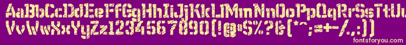 WcWunderbachRoughBta Font – Yellow Fonts on Purple Background