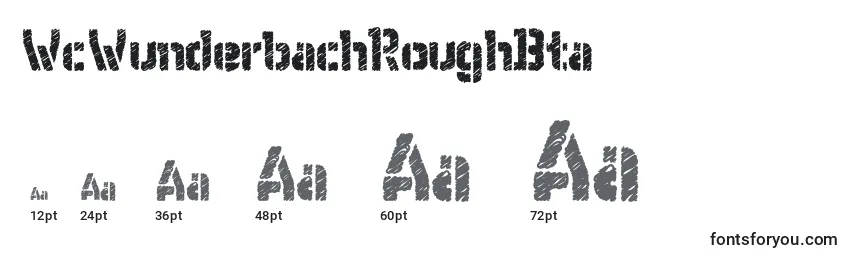 Größen der Schriftart WcWunderbachRoughBta (97871)