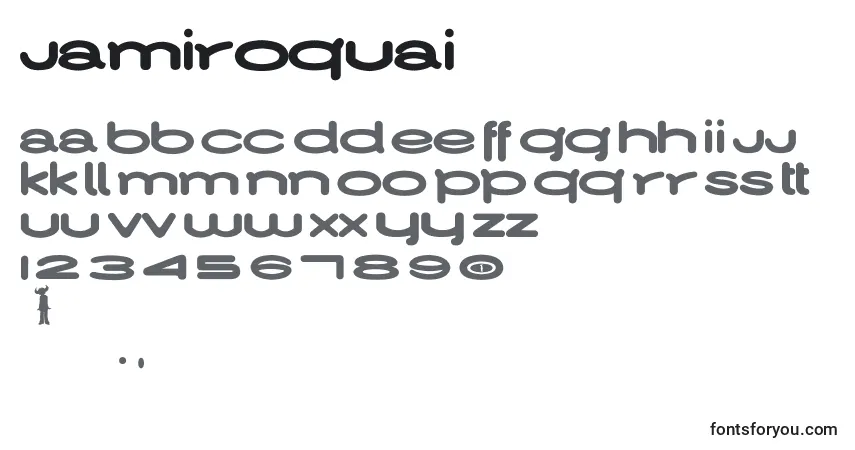Jamiroquai-fontti – aakkoset, numerot, erikoismerkit