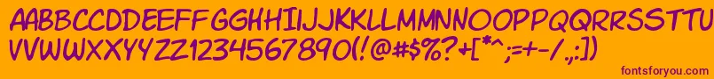 Komikasl Font – Purple Fonts on Orange Background