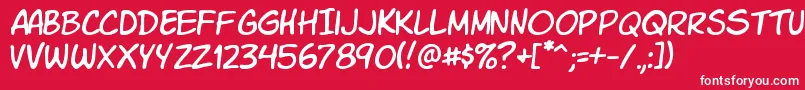 Komikasl Font – White Fonts on Red Background