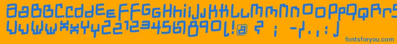 DadastracesfreeshapesBolditalic Font – Blue Fonts on Orange Background