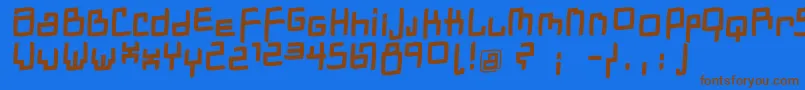 DadastracesfreeshapesBolditalic Font – Brown Fonts on Blue Background