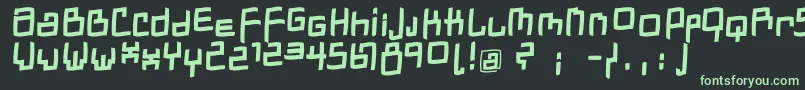 DadastracesfreeshapesBolditalic Font – Green Fonts on Black Background
