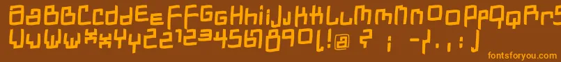 DadastracesfreeshapesBolditalic Font – Orange Fonts on Brown Background