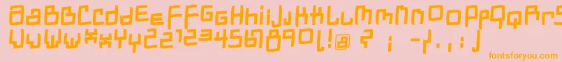 DadastracesfreeshapesBolditalic Font – Orange Fonts on Pink Background