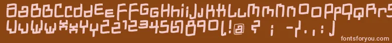 フォントDadastracesfreeshapesBolditalic – 茶色の背景にピンクのフォント