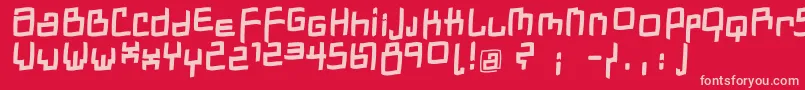 Шрифт DadastracesfreeshapesBolditalic – розовые шрифты на красном фоне