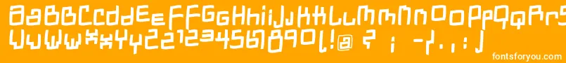 DadastracesfreeshapesBolditalic-Schriftart – Weiße Schriften auf orangefarbenem Hintergrund