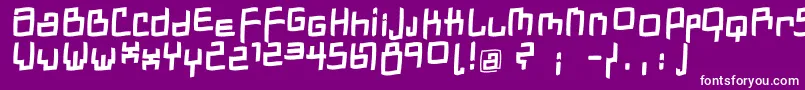 Czcionka DadastracesfreeshapesBolditalic – białe czcionki na fioletowym tle
