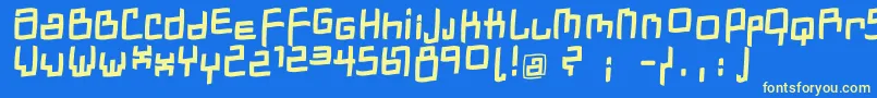 フォントDadastracesfreeshapesBolditalic – 黄色の文字、青い背景
