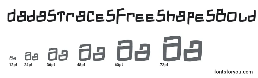 DadastracesfreeshapesBolditalic Font Sizes