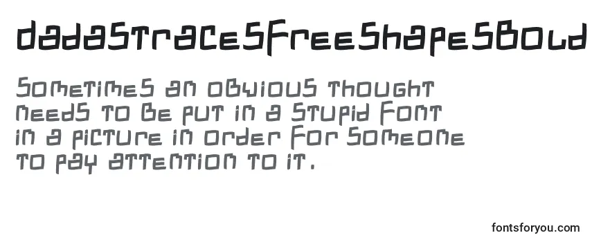 Review of the DadastracesfreeshapesBolditalic Font