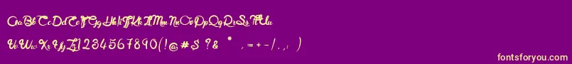 RoyalChicken Font – Yellow Fonts on Purple Background